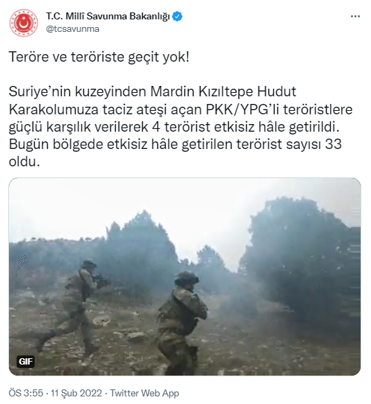 MSB açıkladı: 33 terörist etkisiz hale getirildi